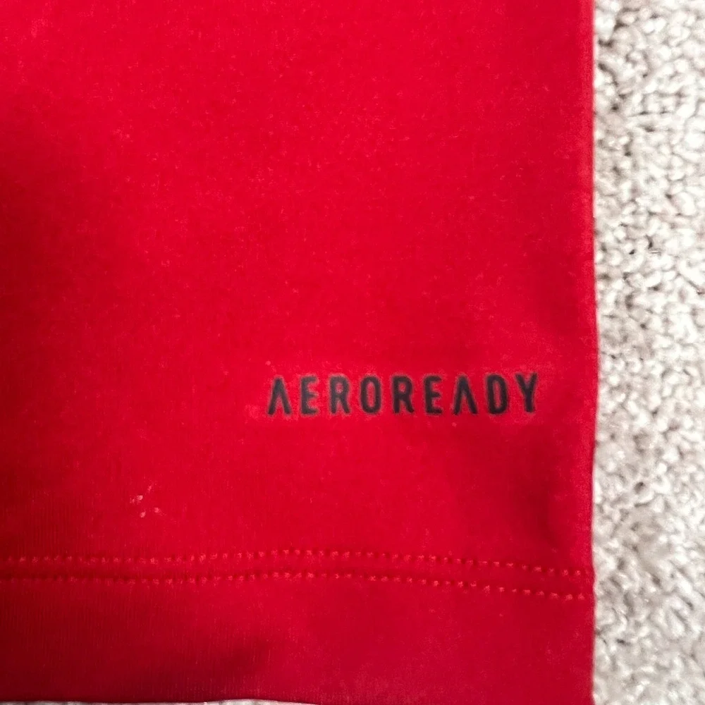 Adidas Performance Mens M Red Kansas‎ Jayhawks Aeroready Training Tee Shirt NWT